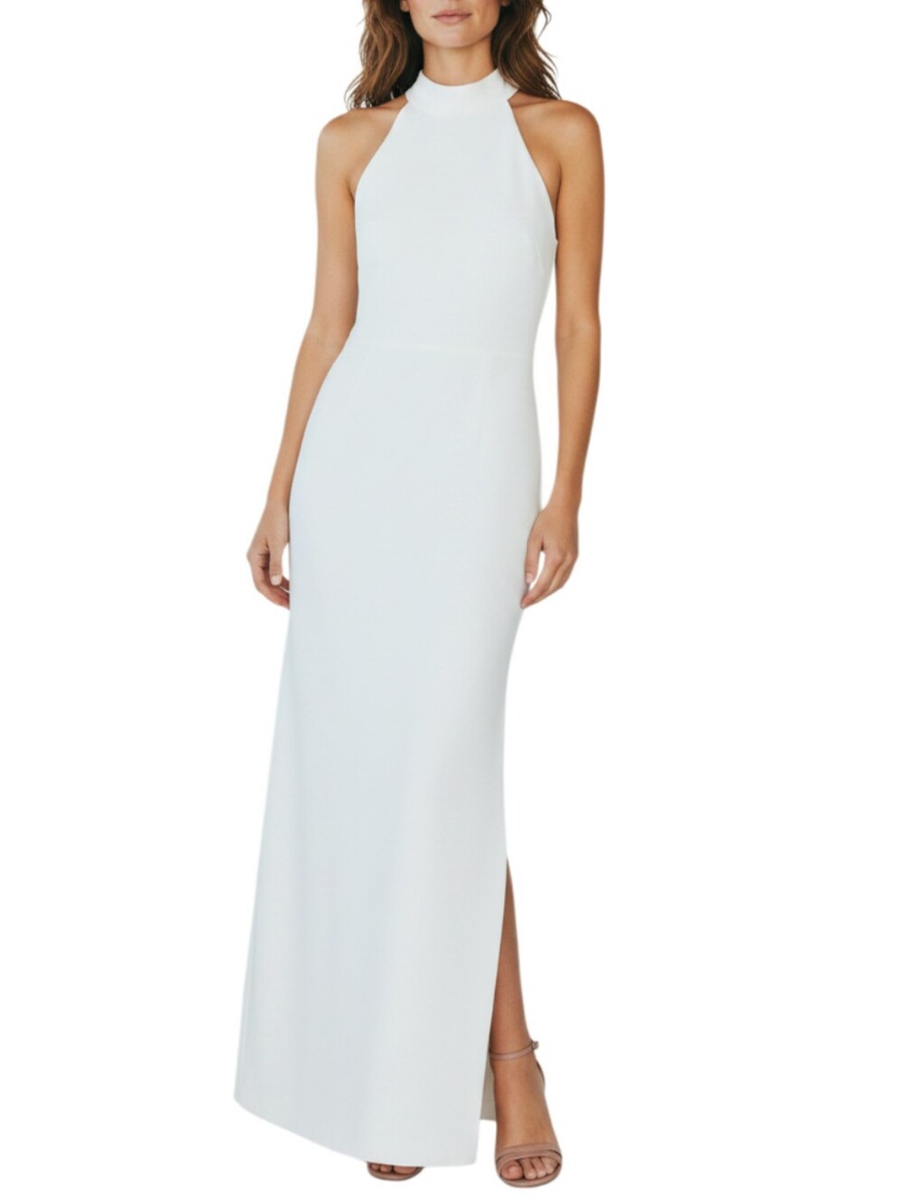 Belle Badgley Mischka Reese White Maxi Gown  Size 4 Wedding Bridal Quiet Luxury